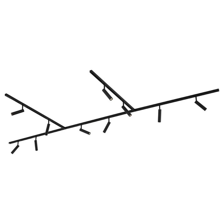 Modern railsysteem met 10 spots zwart 1-fase - Slimline Uzzy