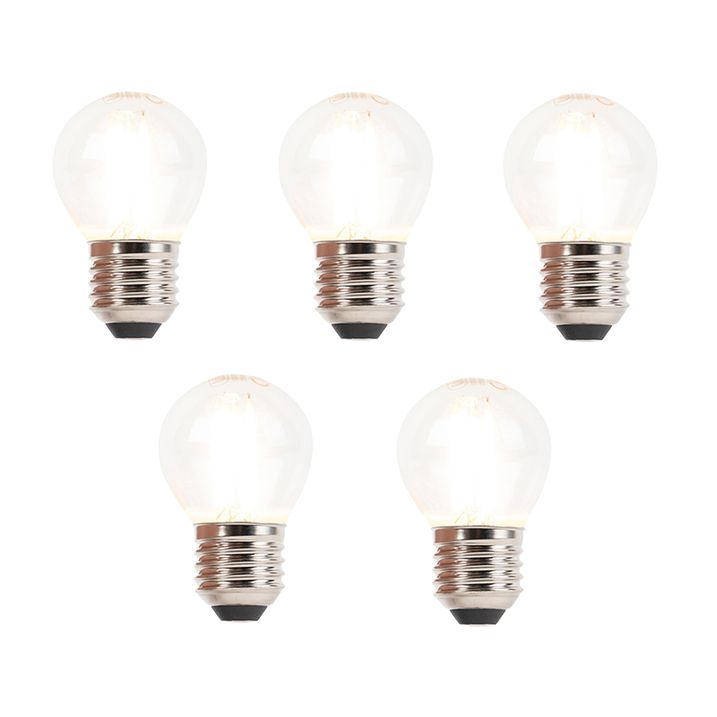 Комплект от 5 димируеми LED филаментни крушки E27 3W 250lm 2700K
