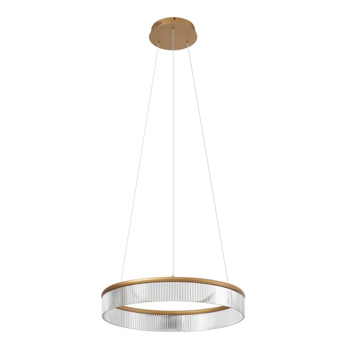 Modernus pakabinamas šviestuvas žalvario spalvos, 59 cm, su LED, 3 pakopų reguliuojamas - „Anello Chandelier“