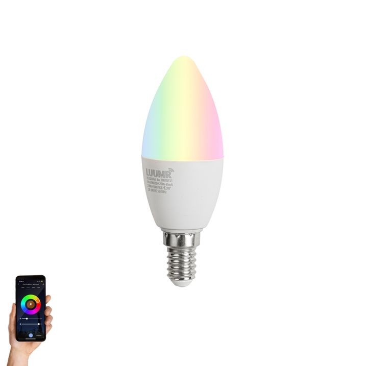 E14 Dimmable LED spuldze C37 Opāla 4.9W 470lm 2700-6500K