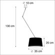 Hängelampe-schwarz-mit-Leinen-Schirm-taupe-35-cm---Blitz