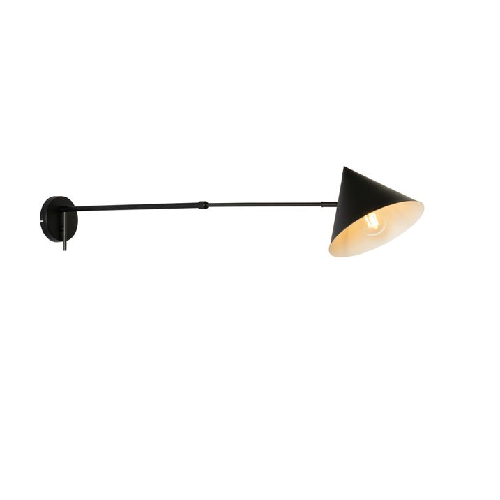 Lampa de perete de design neagră reglabilă - Triangolo