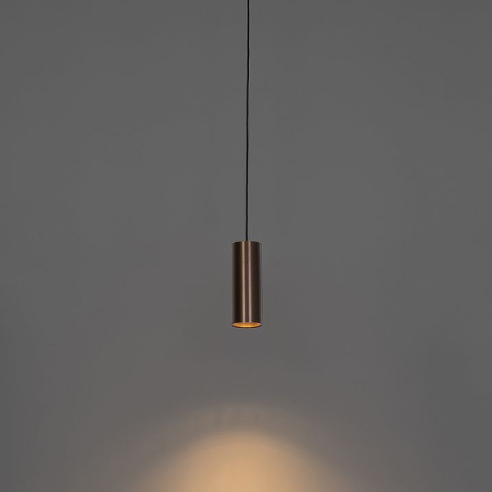 Designové závěsné svítidlo tmavě bronzové vč. adaptéru na lištu 3fázové - 3-Phase Tubo