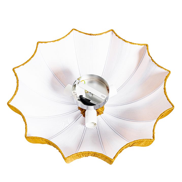 Designové stropní svítidlo zlatá hedvábí 52 cm 3-světlo - Plu