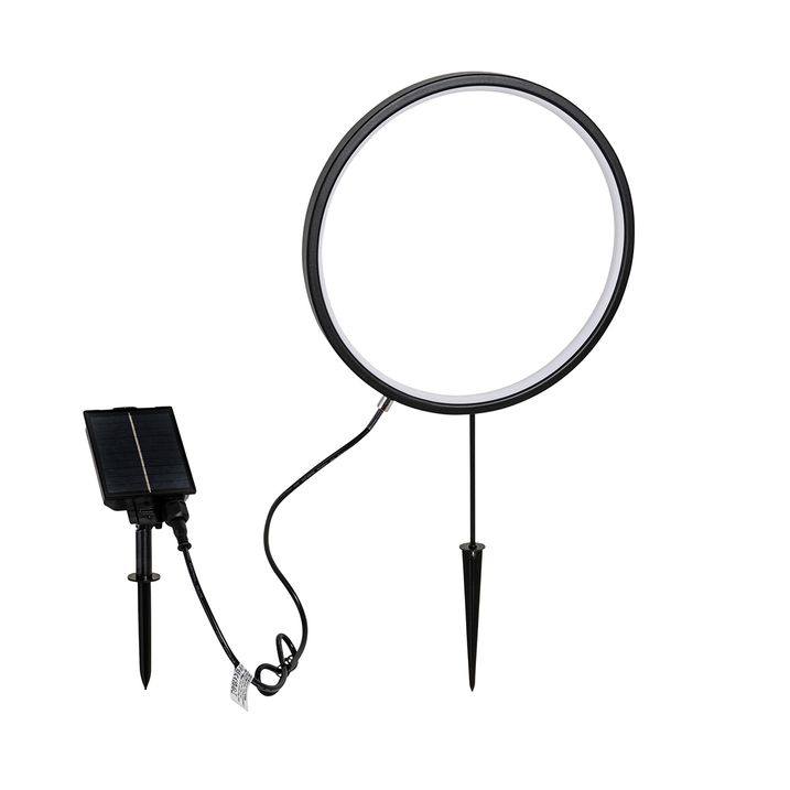 Set od 2 crna spoljna svetla na šipci 60cm uključujući punjivu LED i solarnu IP65 - Adalind