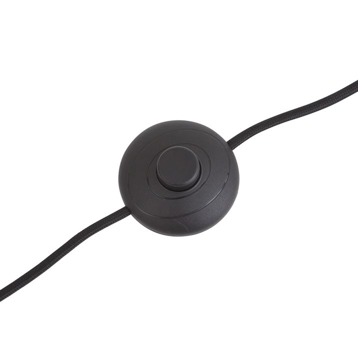Candeeiro de pé de design preto com vidro fumado - Ana