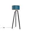 Lampa-podłogowa-trójnóg-czarna-z-niebieskim-kloszem-i-złotem-50-cm---Puros