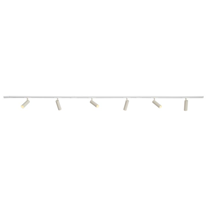 Modern railsysteem wit met 6 spots beige 1-fase - Slimline Uzzy