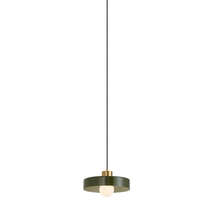 Retro-Pendelleuchte Messing mit Grün für 1-Phasen-Schienensystem - Iconic Jina