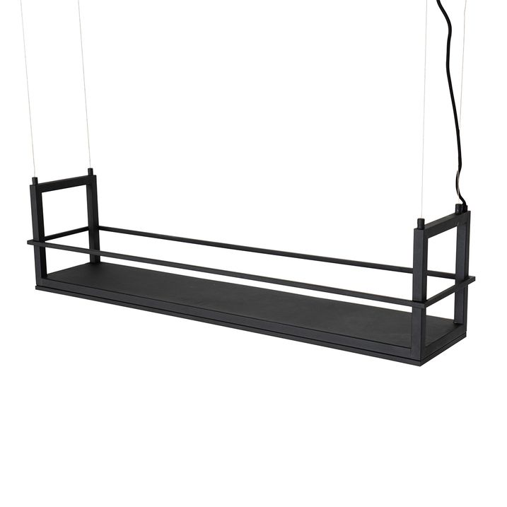 Hänglampa svart med hyllplan inkl LED 3-stegs dimbar - Cage Rack