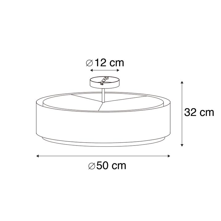 Pametna stropna svetilka rjava z belo 50 cm 3-luči vklj. 3 Wifi A60 - Drum Duo
