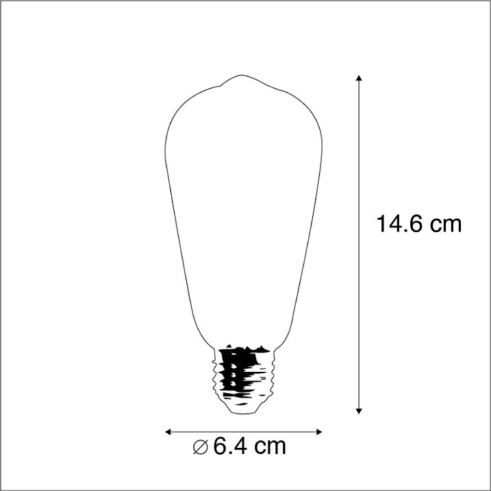 Lâmpada de filamento LED regulável E27 ST64 goldline 5W 380 lm 2200K
