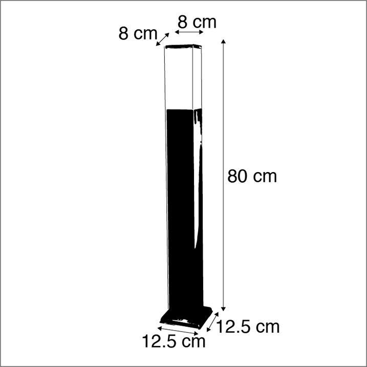Smart Outdoor Leuchte 80 cm Stahl inkl. Wifi P45 - Malios