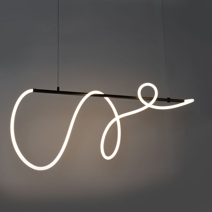 Candeeiro de suspensão design preto com LED regulável em 3 níveis - Danisha