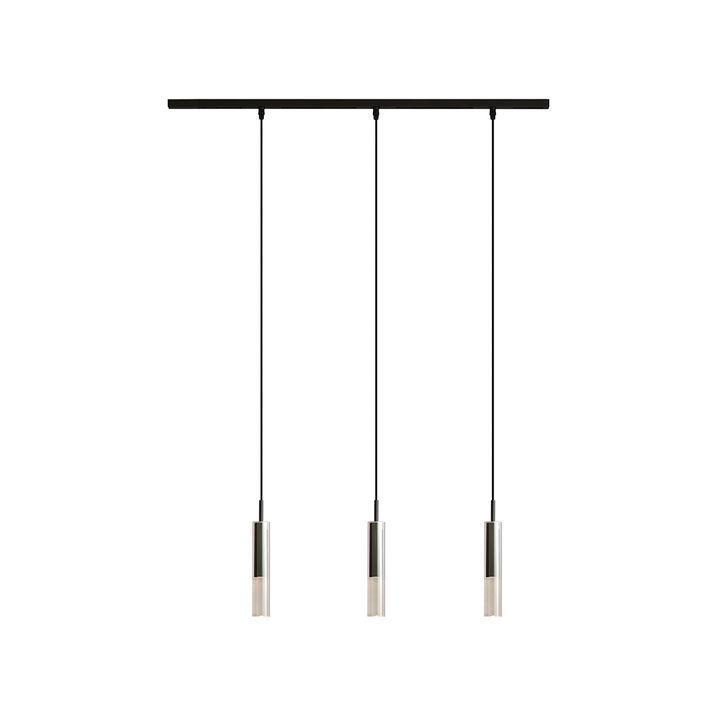 Moderne skinnesystem svart med 3 pendellamper svart med røykglass 1-fase - Slimline Loyce