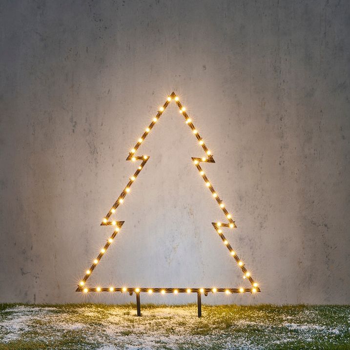 Foco de árbol de Navidad negro 71cm incl. LED IP44 - Kas