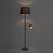 Lampă-de-podea-clasică-neagră-cu-abajur-negru-și-lampă-de-citit---Retro