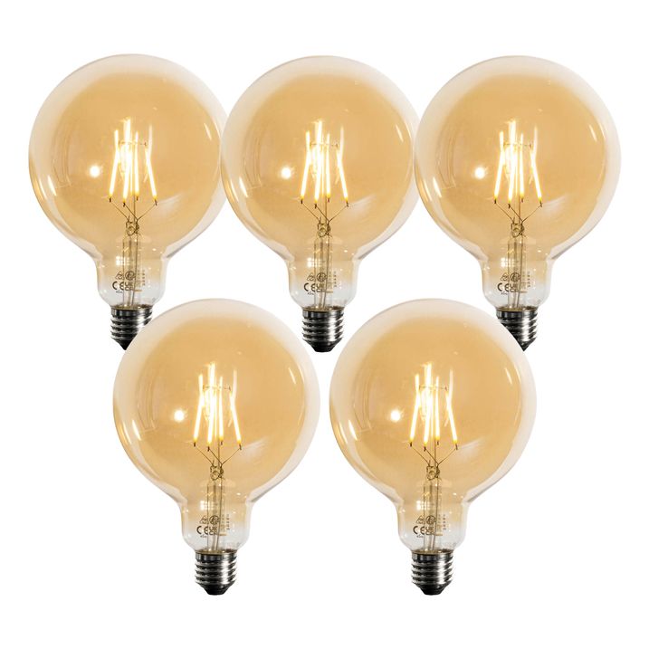 Set me 5 llamba LED E27 të zbehta Gold G125 4.9W 450 lm 2200K