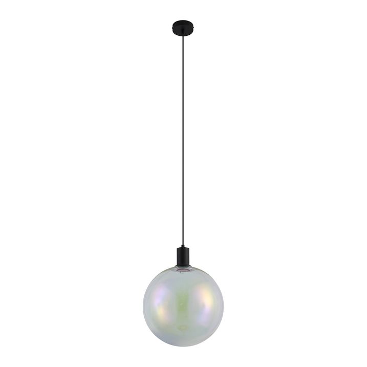 Design hanglamp zwart met regenboog glas 35cm - Mallon