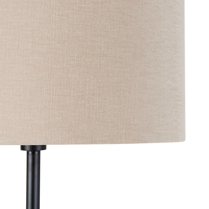 Stehleuchte schwarz mit Schirm hellbraun 50 cm - Simplo