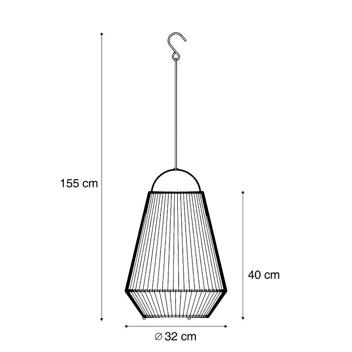 Bohemisk bordslampa beige inkl. LED 3-stegs dimbar IP54 solcellsladdningsbar - Duca
