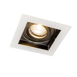 Foco empotrable moderno blanco con negro ajustable - Carree