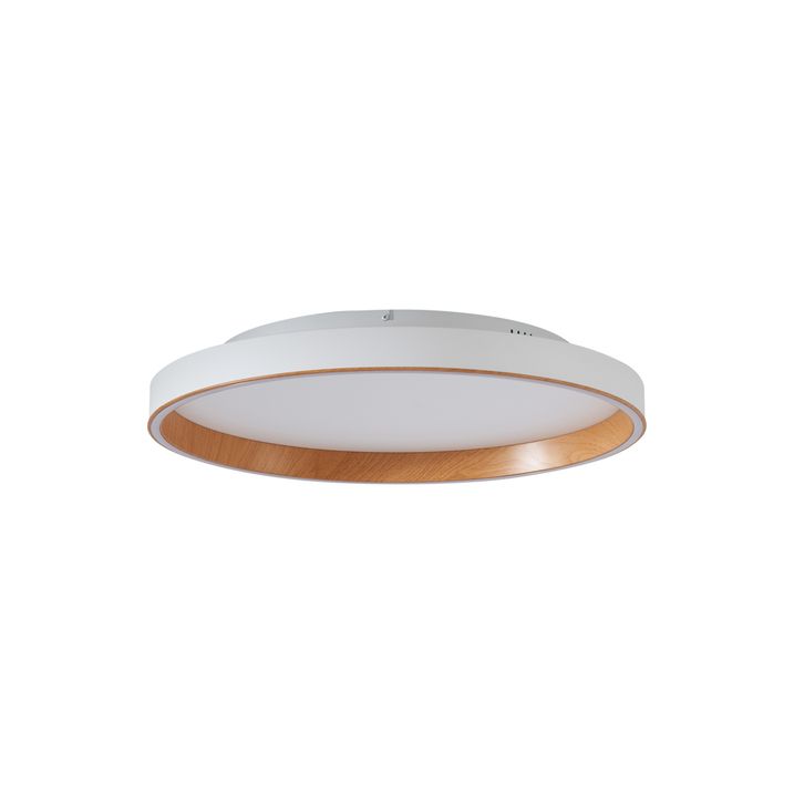 Plafonieră de design albă cu lemn 60cm incl. LED comutator cu 3 căi - Ingo