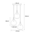 Smart-hanglamp-goud-met-amber-glas-3-lichts-incl.-Wifi-A60---Traditional