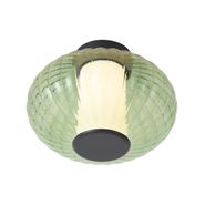 Design-Deckenleuchte-Schwarz-28cm-mit-grünem-Glas-inkl.-LED-3-Stufen-dimmbar---Margherite