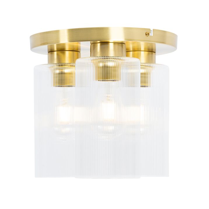 Art Deco Deckenleuchte Gold mit Glas 3-Licht - Laura