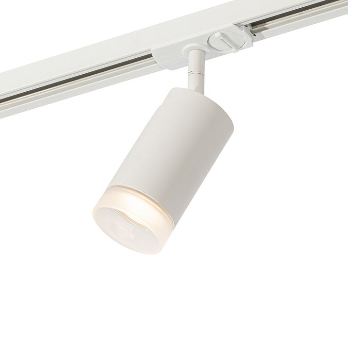 Modern Spotlight with White Ring for 1-Phase Track System GU10 50mm - Iconic Jeana