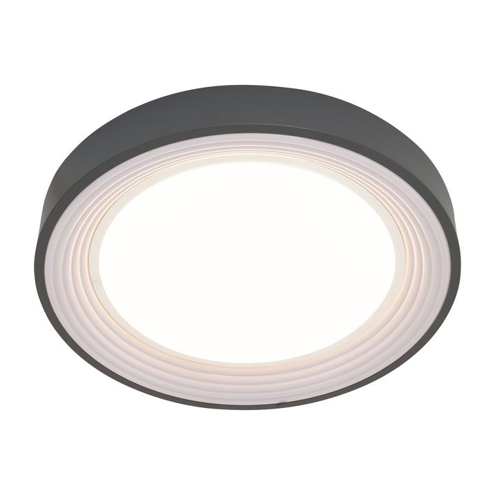 Nowoczesna lampa sufitowa szara z białym wykończeniem 38 cm z LED z funkcją ściemniania RGB - Kanton