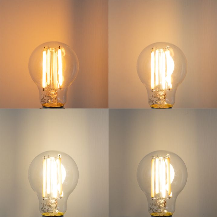 Set od 5 pametnih E27 LED sijalica sa prigušivanjem u Kelvinu A60 providne 7W 806 lm 1800-3000K