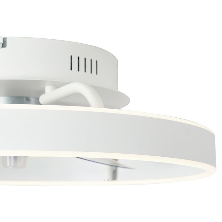 Stropní ventilátor bílý 50 cm vč. LED stmívatelný s dálkovým ovládáním - Maddy