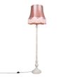 Retro-vloerlamp-grijs-met-roze-Granny-kap---Classico