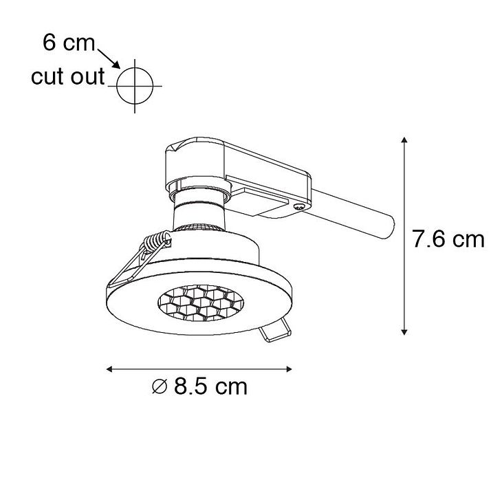Modern Bathroom Recessed Spot White IP54 - Shed Honey