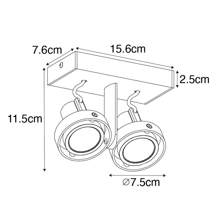 Moderne spotlight hvit 2-lys - Master 50
