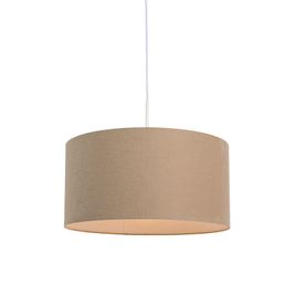 Lámpara colgante rústica blanca con pantalla marrón claro 50cm - Combi