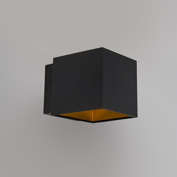 Set mit 2 Design-Wandleuchten Schwarz/Gold inkl. LED - Caja