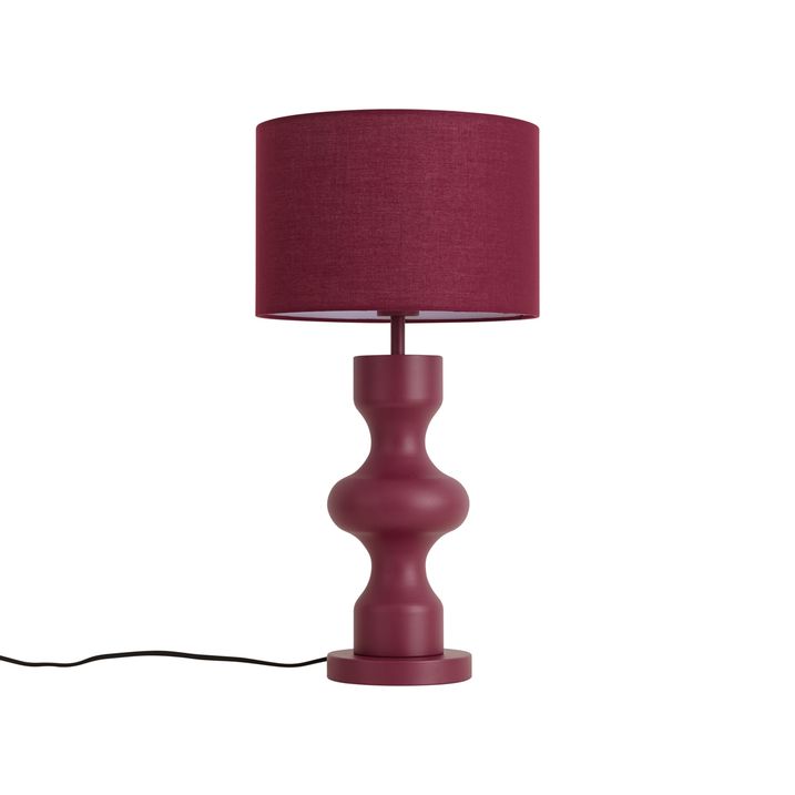 Retro tafellamp plum met stoffen kap - Captain