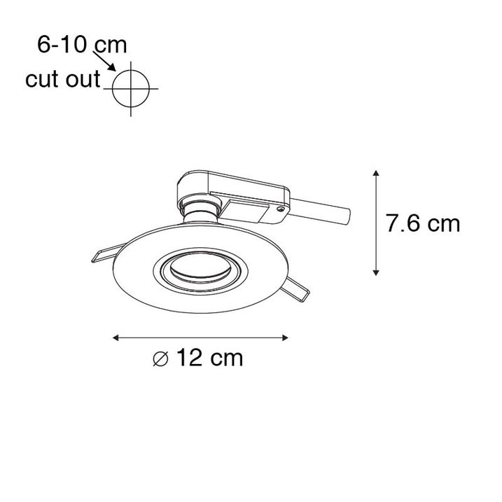 Moderne inbouwspot wit GU10 50mm - Buco