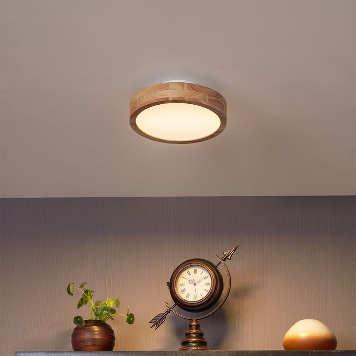 Plafonnier scandinave en bois 30cm LED incluse et dimmable - Pecker