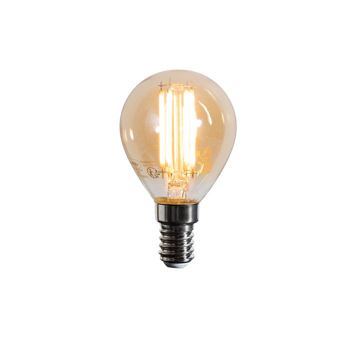 Set de 5 becuri LED E14 G45 Aurii 2W 180 lm 2100K