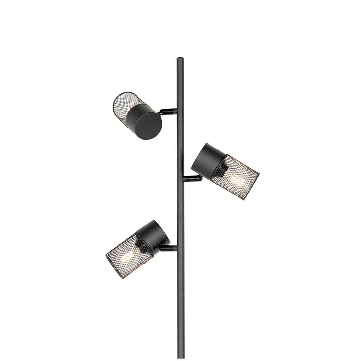 Industrial Floor Lamp Black 3-Light - Jim