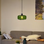 Retro-viseća-lampa-crna-sa-zelenim-staklom---Bizle