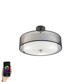 Pametna stropna svetilka črna z belo 50 cm, vključno s 3 Wifi A60 - Drum Duo