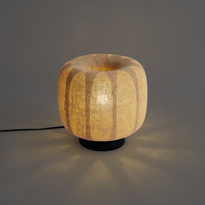 Smart Table Lamp Black with Beige Linen Shade 28cm incl. Wifi A60 - Nami