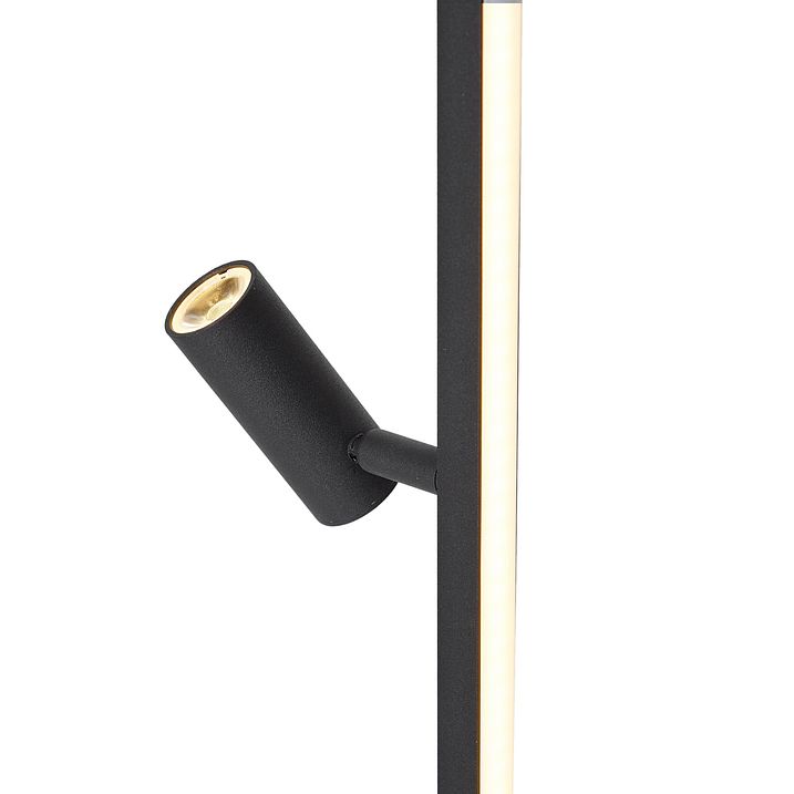 Design vloerlamp zwart met leeslamp incl. LED met touchdimmer - Throttle