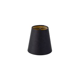 Abajur din bumbac cu clema negru 12 cm rotund cu interior auriu