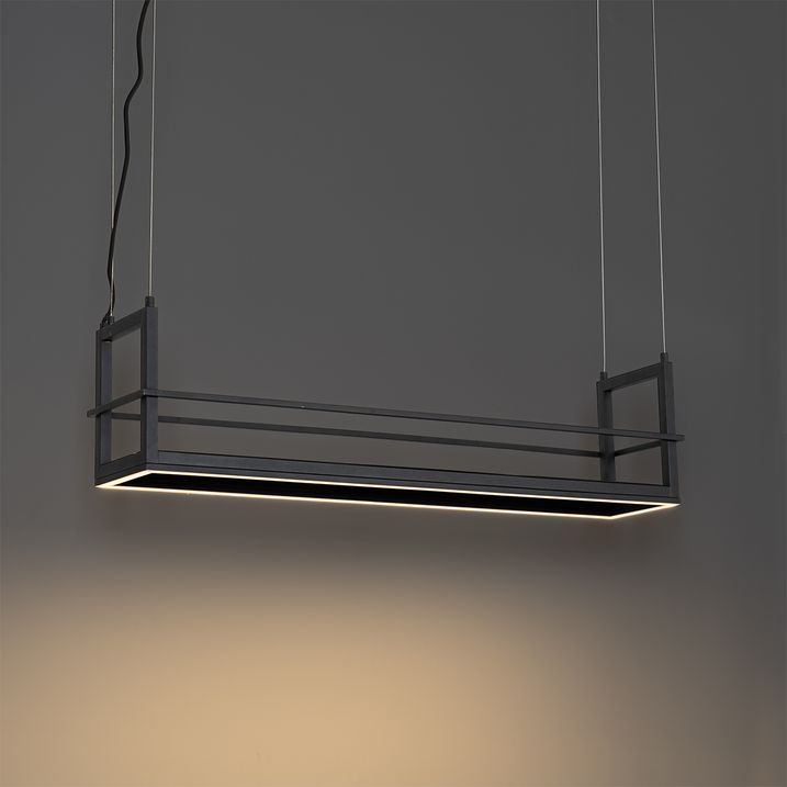 Hänglampa svart med hyllplan inkl LED 3-stegs dimbar - Cage Rack